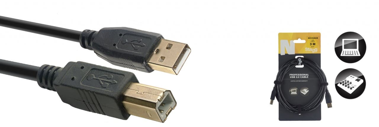 Stagg USB Kabel A-B 2.0 NCC3UAUB